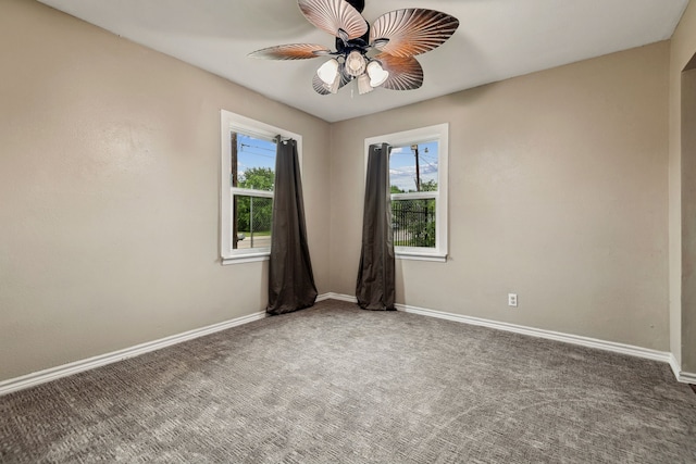507 Silverdale Dr, Conroe, TX 77301 - carpeted empty room with ceiling fan and baseboards