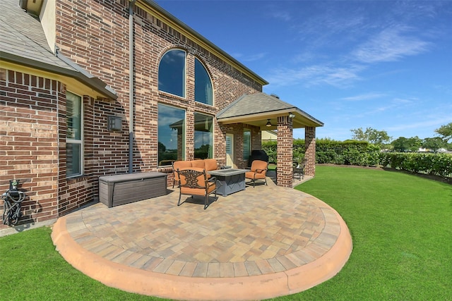 view of patio / terrace with an outdoor living space