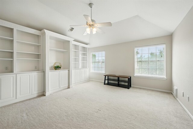 4027 Austin Meadow Dr, Sugar Land, TX 77479 - spare room with a ceiling fan, carpet floors, vaulted ceiling, and baseboards