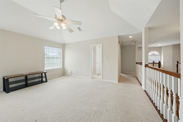 4027 Austin Meadow Dr, Sugar Land, TX 77479 - unfurnished room with attic access, ceiling fan, plenty of natural light, light carpet, and recessed lighting