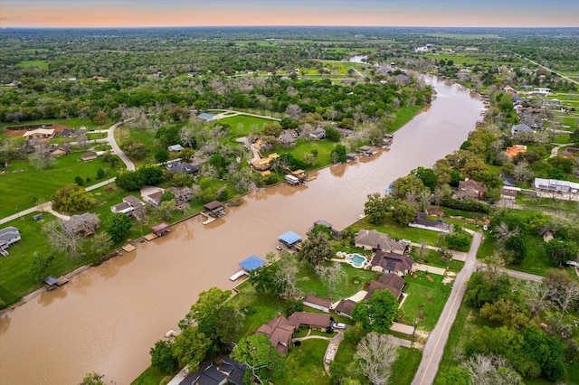 20316 County Road 510b, Brazoria, TX 77422 - aerial view at dusk of a water view and a residential view