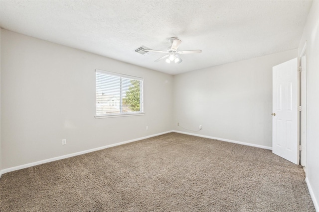 11405 Starlight Bay St, Pearland, TX 77584 - carpeted spare room featuring ceiling fan, baseboards, and a textured ceiling