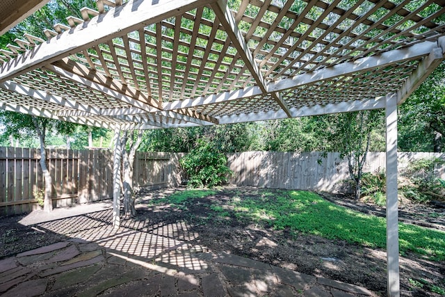 4523 Bridgevillage Dr, Spring, TX 77373 - fenced backyard with a pergola and a patio