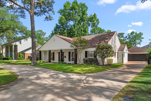 13919 Kimberley Ln, Houston, TX 77079 - view of front of property featuring brick siding, a front yard, and roof with shingles