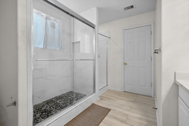 8006 Saffron Ln, Baytown, TX 77521 - full bathroom featuring a marble finish shower and vanity