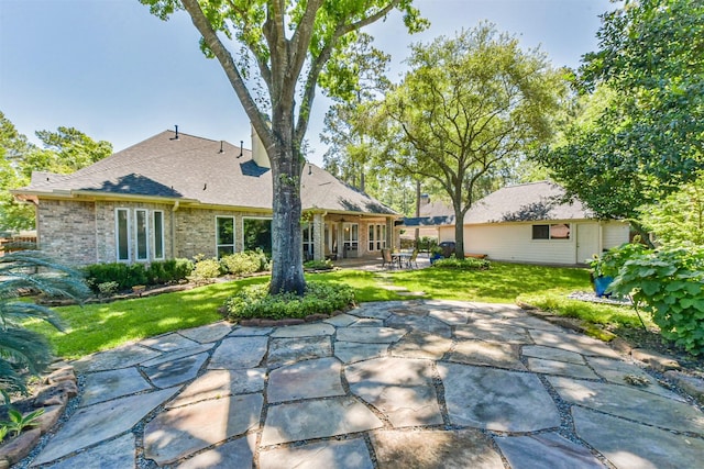 view of patio featuring french doors