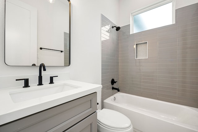 747 Dumble St, Houston, TX 77023 - full bathroom featuring toilet, bathtub / shower combination, and vanity