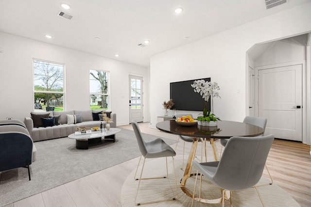 747 Dumble St, Houston, TX 77023 - dining space with light wood-type flooring, healthy amount of natural light, and recessed lighting