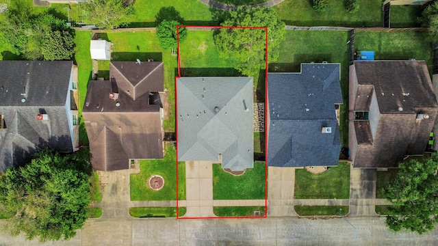 2026 Hickory Glen Dr, Missouri City, TX 77489 - aerial view of residential area featuring property boundaries highlighted