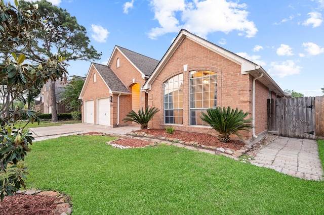 7624 Lone Meadow Ct, Houston, TX 77095 - view of front of home with brick siding, a garage, and driveway