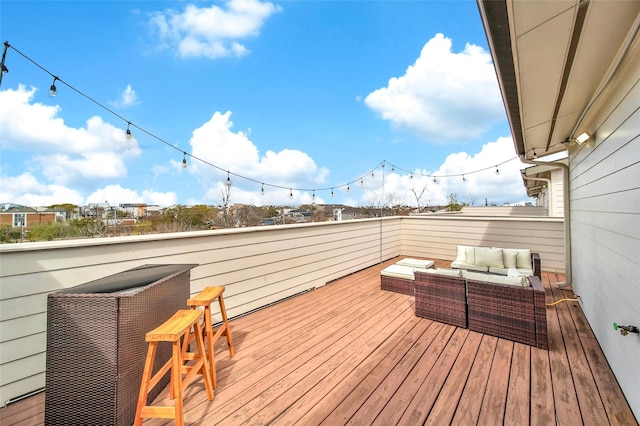 deck featuring an outdoor hangout area