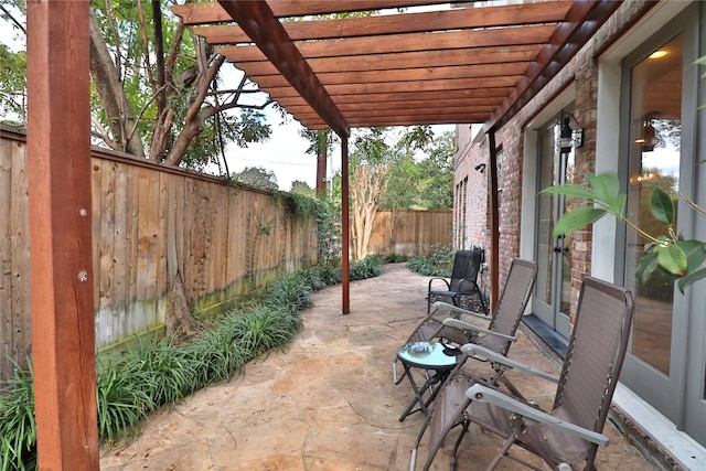 3628 Timberside Circle Dr, Houston, TX 77025 - view of patio / terrace featuring a fenced backyard and a pergola
