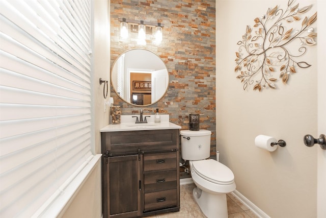 19315 S Cottonwood Green Ln, Cypress, TX 77433 - half bath featuring toilet, tile patterned flooring, vanity, and baseboards