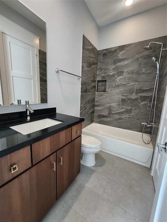 3308 Cardinal Crest Ln, Houston, TX 77080 - full bathroom with vanity, tub / shower combination, and toilet