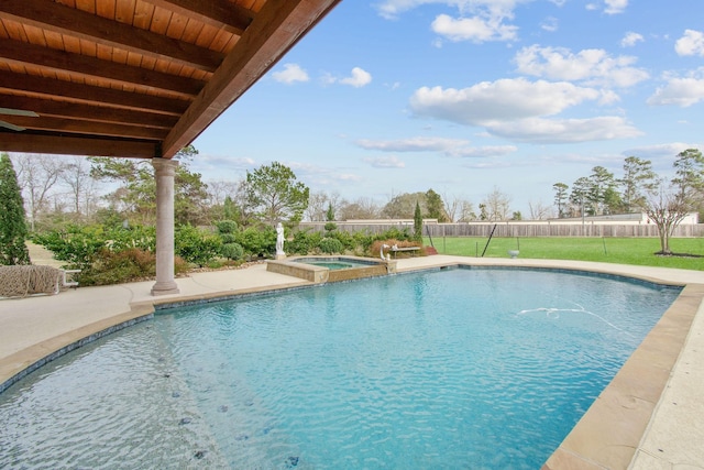 9436 Hufsmith Rd, Tomball, TX 77375 - view of pool with a pool with connected hot tub and a patio