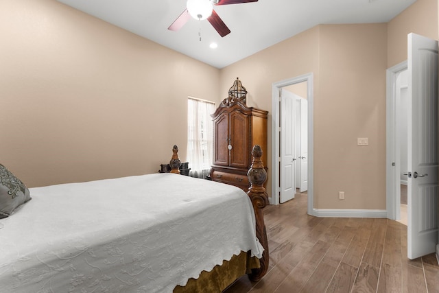 9436 Hufsmith Rd, Tomball, TX 77375 - bedroom featuring light wood-style flooring, baseboards, and ceiling fan