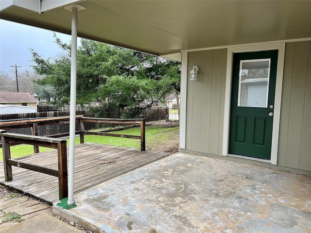 1705 Westwind Dr, Brenham, TX 77833 - wooden terrace featuring a fenced backyard and a patio area
