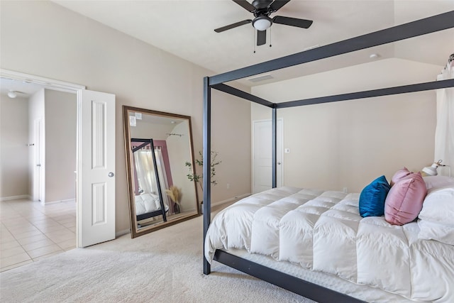 13602 Kodiak Brown Bear St, Crosby, TX 77532 - bedroom featuring light colored carpet, baseboards, and ceiling fan