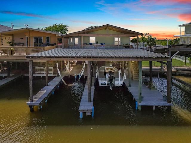 518 Marine Way, Freeport, TX 77541 - dock area featuring boat lift and a water view
