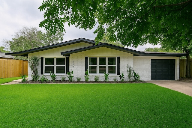 1915 Springrock Ln, Houston, TX 77080 - mid-century home with an attached garage, concrete driveway, and brick siding
