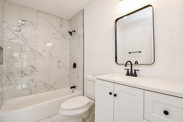 1915 Springrock Ln, Houston, TX 77080 - bathroom featuring toilet, vanity, and shower / bathtub combination