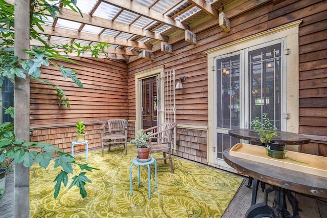 605 Sue St, Houston, TX 77009 - view of patio featuring a pergola
