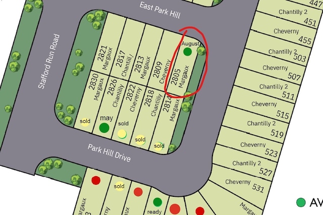 2805 E Park Hl, Stafford, TX 77477 - map showing property parcels