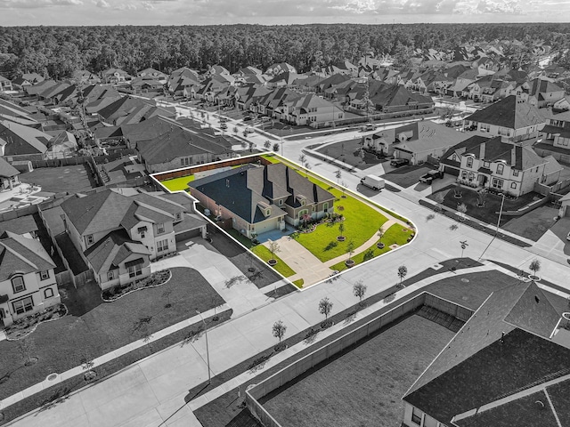 1827 Woodtrace Blvd, Pinehurst, TX 77362 - aerial view of residential area with property parcel outlined