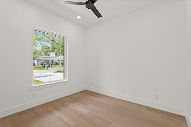 1827 Chantilly Ln, Houston, TX 77018 - empty room with baseboards, light wood finished floors, and ceiling fan