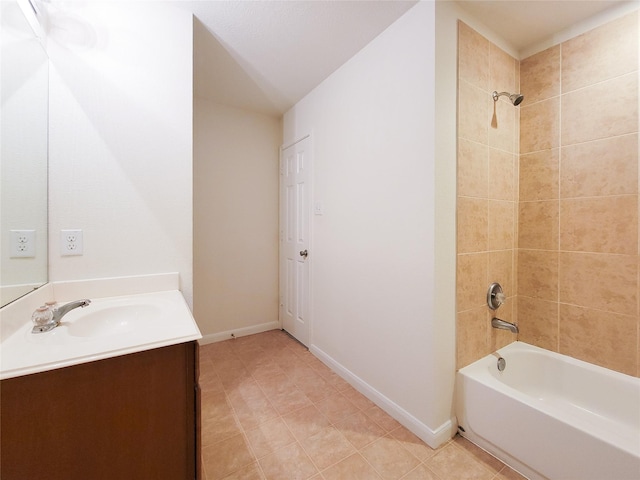 26118 Flinton Dr, Richmond, TX 77406 - bathroom with  shower combination, vanity, and baseboards
