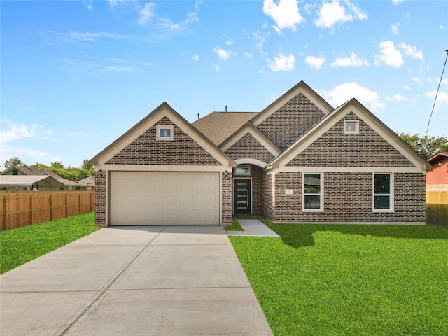 view of front of house featuring brick siding, a garage, and concrete driveway
