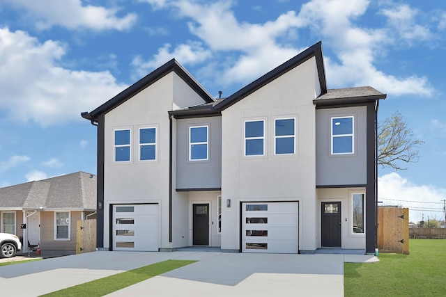 116 York St, South Houston, TX 77587 - view of front of house with a garage, concrete driveway, and stucco siding