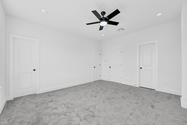 116 York St, South Houston, TX 77587 - unfurnished bedroom featuring carpet, baseboards, recessed lighting, and ceiling fan