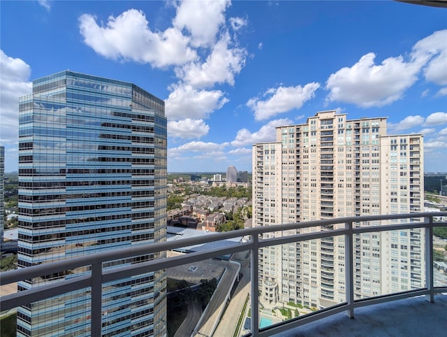 balcony with a city view