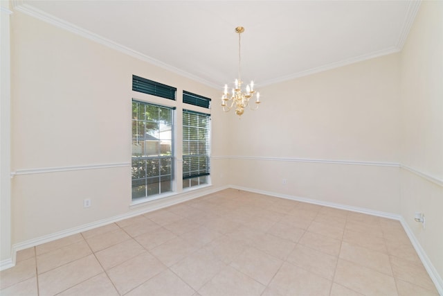 12236 S Shadow Cove Dr, Houston, TX 77082 - spare room with a chandelier, crown molding, and baseboards