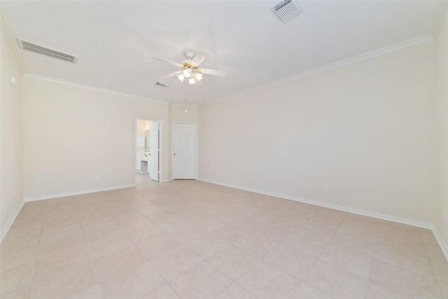 12236 S Shadow Cove Dr, Houston, TX 77082 - empty room with ceiling fan, crown molding, and baseboards