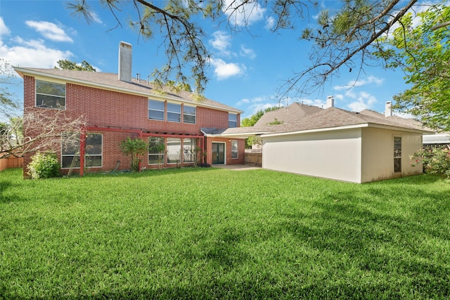 12236 S Shadow Cove Dr, Houston, TX 77082 - back of house featuring brick siding and a chimney