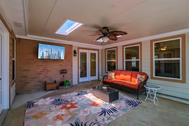 2810 Cottonwood Dr, Katy, TX 77493 - view of patio with a ceiling fan and outdoor lounge area
