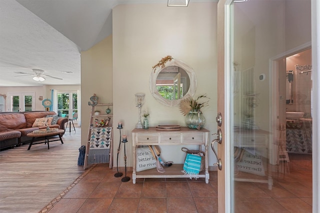 4701 County Road 747a, Brazoria, TX 77422 - hall with tile patterned flooring and lofted ceiling