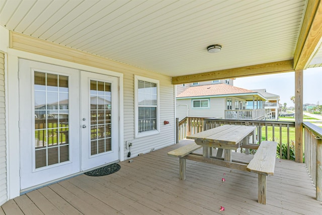 4030 Fort Bend Dr, Galveston, TX 77554 - wooden terrace featuring french doors