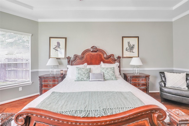 24628 Hosford Meadows Dr, Porter, TX 77365 - bedroom featuring ornamental molding, wood finished floors, and baseboards