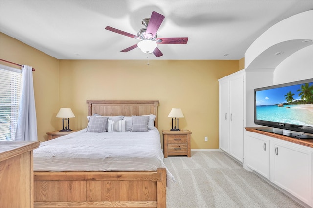 24628 Hosford Meadows Dr, Porter, TX 77365 - bedroom with light colored carpet and ceiling fan