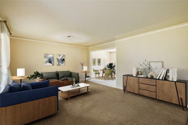 5211 Olympia Fields Ln, Houston, TX 77069 - carpeted living area featuring crown molding