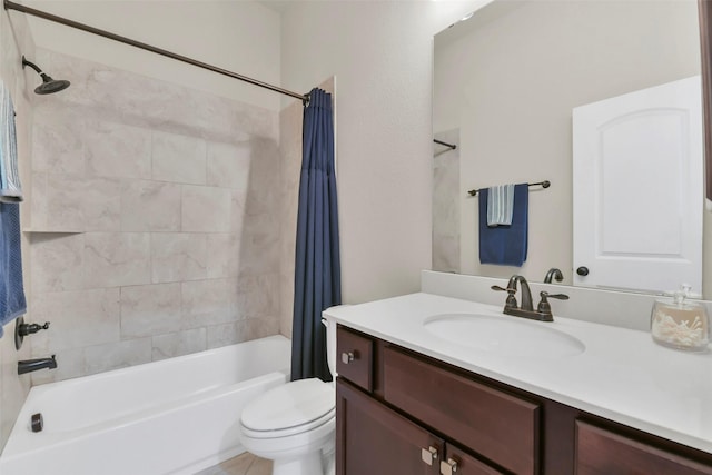 16819 Big Reed Dr, Humble, TX 77346 - full bathroom with shower / tub combo with curtain, toilet, and vanity