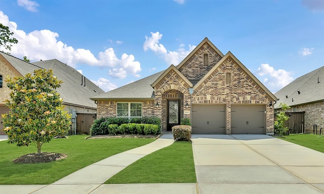 16819 Big Reed Dr, Humble, TX 77346 - view of front of house with brick siding, a garage, concrete driveway, and a shingled roof