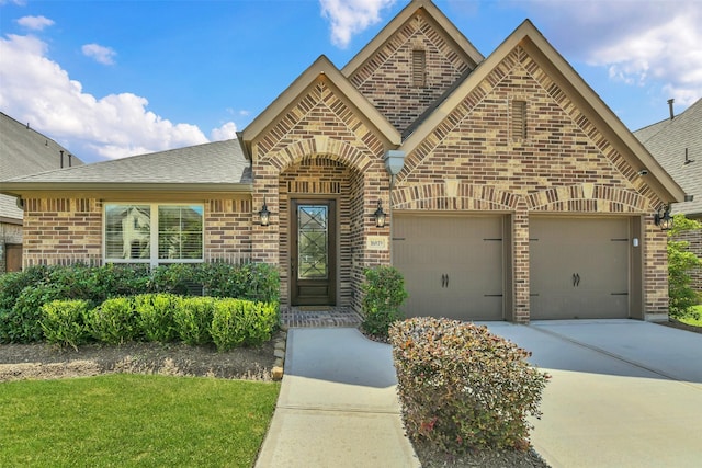 16819 Big Reed Dr, Humble, TX 77346 - french provincial home featuring brick siding, concrete driveway, and a shingled roof