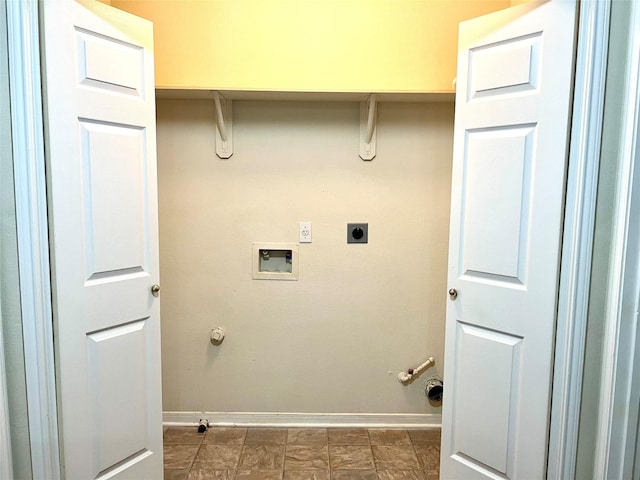 laundry room featuring baseboards, hookup for a gas dryer, washer hookup, and hookup for an electric dryer