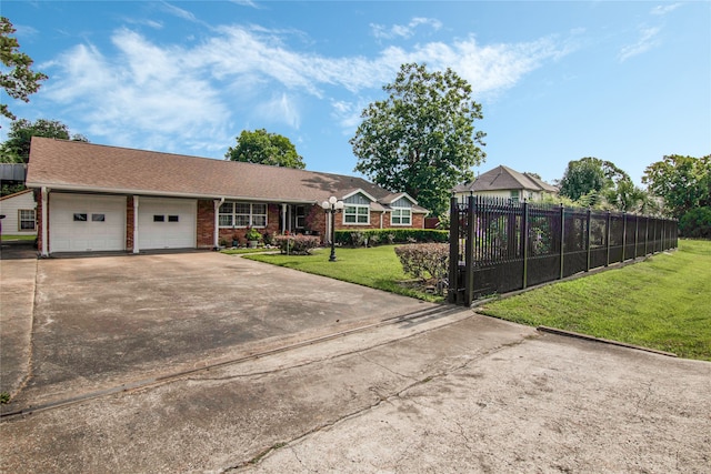 8017 Lanham Ln, Houston, TX 77075 - ranch-style home featuring driveway, an attached garage, and brick siding