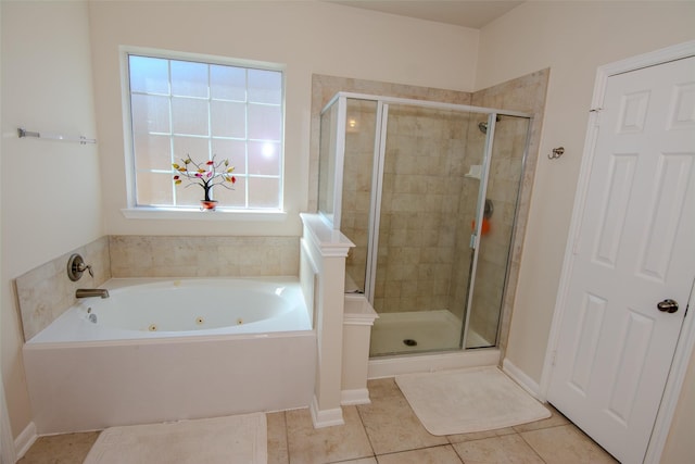 20018 Rene Creek Ct, Spring, TX 77388 - full bath with a shower stall, tile patterned flooring, and a whirlpool tub
