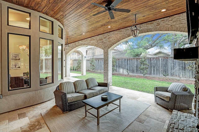 6206 Terwilliger Way, Houston, TX 77057 - view of patio / terrace with a ceiling fan